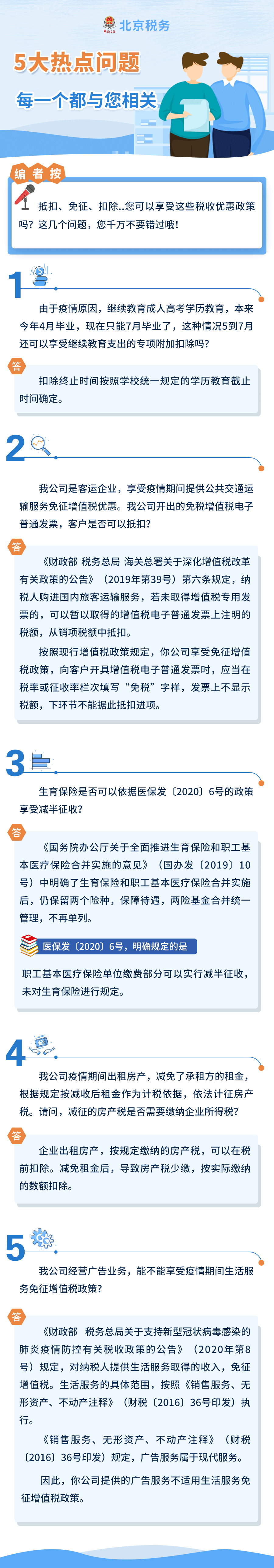 北京税务发布近期5大热点问题
